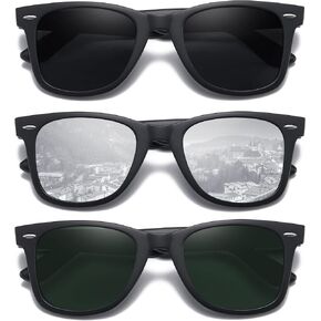 MEETSUN Retro Polarized Sunglasses for Women Men Classic Mirror Lens Driving Trendy Sun Glasses UV Protection (3 Pack) in Saudi Arabia