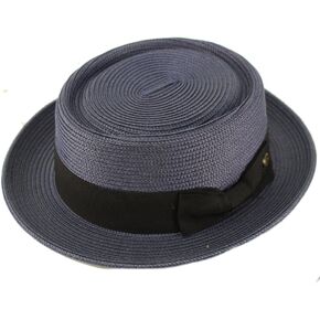 Men's Everyday Light Summer Ribbon Porkpie Boater Derby Fedora Sun Hat