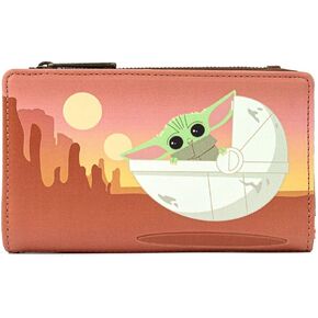 محفظة جلدية من Loungefly بتصميم فيلم Star Wars The Mandalorian Baby Yoda Wait For Me in Saudi Arabia