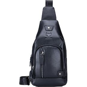LUKZIJAES Genuine Leather Sling Bag for Men in Kuwait