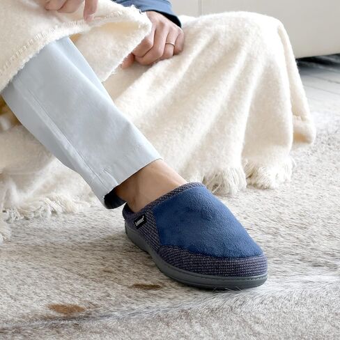 isotoner Men's Microterry and Waffle Travis Slip-on Hoodback Slipper in Kuwait