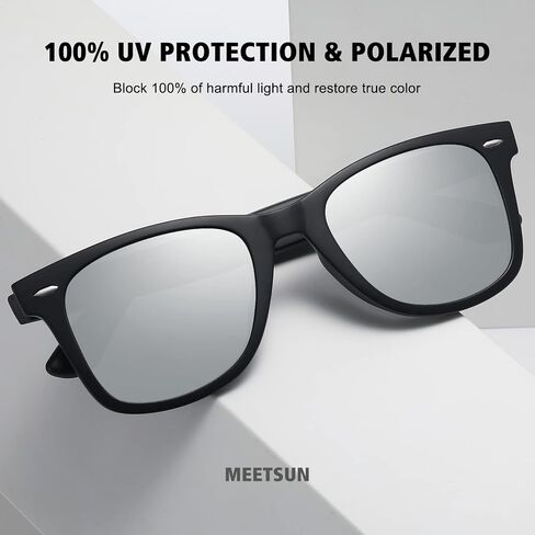 MEETSUN Retro Polarized Sunglasses for Women Men Classic Mirror Lens Driving Trendy Sun Glasses UV Protection (3 Pack) in Kuwait