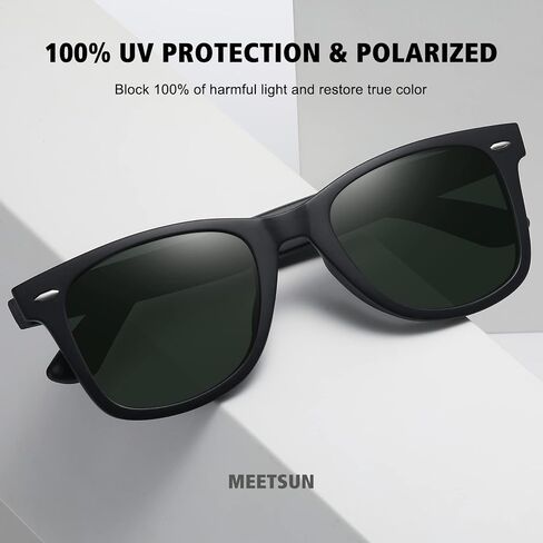 MEETSUN Retro Polarized Sunglasses for Women Men Classic Mirror Lens Driving Trendy Sun Glasses UV Protection (3 Pack) in Kuwait