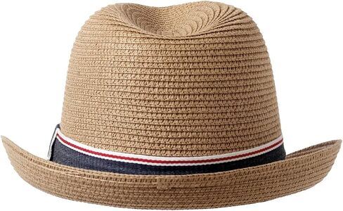 TIALARTS Straw Fedora Sun Hat for Men Women Short Brim Summer Beach Outdoor Cuban Trilby Hat Beige/Yellow Medium in Saudi Arabia