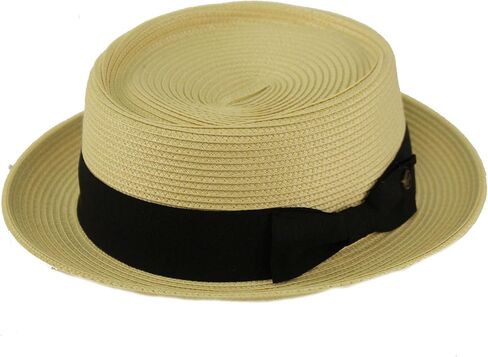 Men's Everyday Light Summer Ribbon Porkpie Boater Derby Fedora Sun Hat in Kuwait