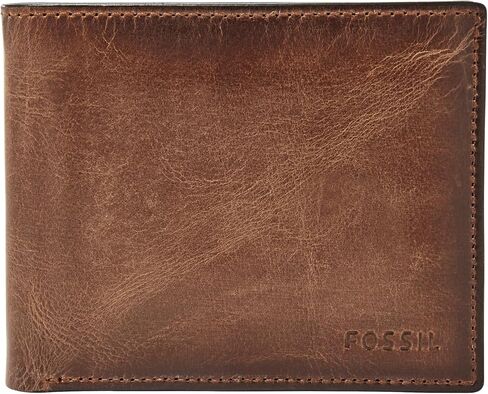 Fossil Men's Derrick Leather RFID-Blocking Bifold Passcase with Removable Card Case Wallet for Men in Saudi Arabia