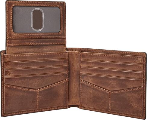 Fossil Men's Derrick Leather RFID-Blocking Bifold Passcase with Removable Card Case Wallet for Men in Saudi Arabia