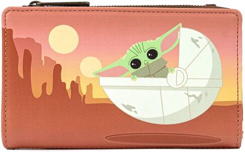Loungefly Star Wars The Mandalorian Baby Yoda Wait For Me Faux Leather Wallet in Saudi Arabia