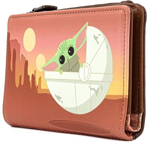 Loungefly Star Wars The Mandalorian Baby Yoda Wait For Me Faux Leather Wallet in Saudi Arabia