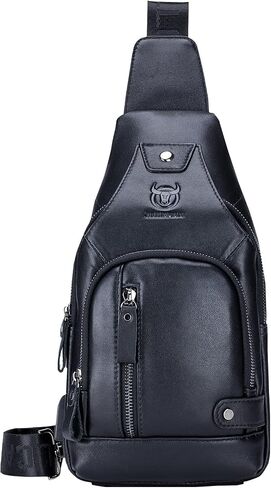 LUKZIJAES Genuine Leather Sling Bag for Men in Kuwait