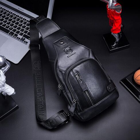 LUKZIJAES Genuine Leather Sling Bag for Men in Kuwait
