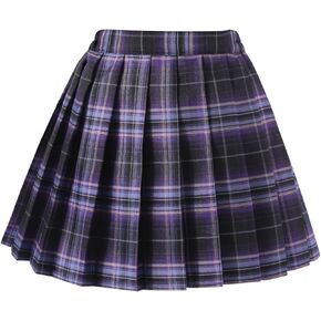 Women's & Girls' Pleated Plaid Mini Skirt School Girl Skirts Skorts Mom and Daughter Matching Outfits in Kuwait