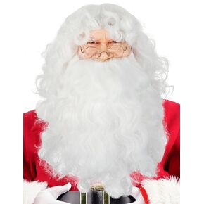 Santa Beard and Wig Set Professional Deluxe Santa Claus Hair with Short and Long White Fake Mustache Realistic Men Christmas Clause Costume Cosplay Accessories in Saudi Arabia