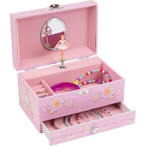 Jewelkeeper Pink Girl's Ballerina Musical Jewelry Box with Pullout Drawer, Jewel Storage Organizer Case, Swan Lake Tune - Ballerina Jewelry Box for Girls Musical in Saudi Arabia