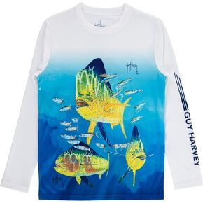 Guy Harvey Boy's Long Sleeve Performance Shirt with 30+ UPF Sun Protection