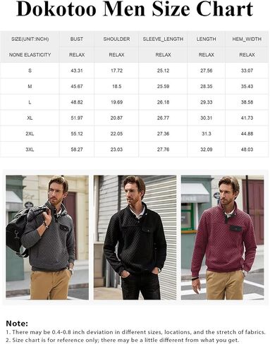 Men's Quilted 1/4 Snap Sweatshirts Outdoor Casual Long Sleeve Henley Pullover Sweatshirts in Saudi Arabia