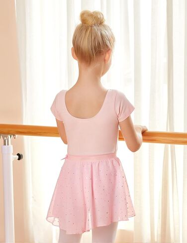 Zaclotre Girls Ballet Skirt Sparkly Chiffon Pull On Dance Skirts for Toddler/Kids Dancewear 2 Pack in Saudi Arabia