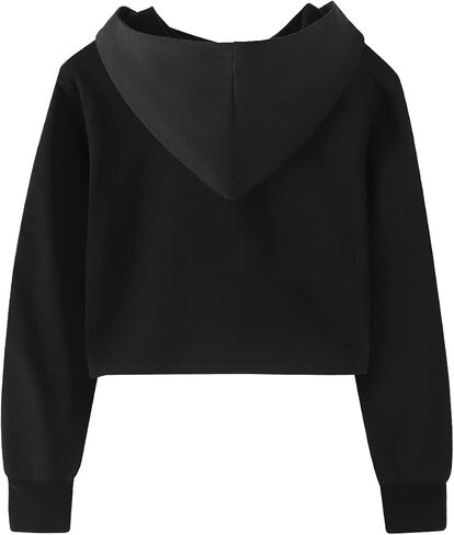Noomelfish Girls Sparkle Long Sleeve Crop Tops Cropped Hoodies Pullover Sweatshirts (5-14 Years) in Saudi Arabia