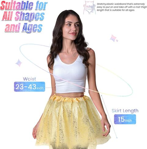 Simplicity Women's Adult Classic Elastic 3 or 4 Layered Tulle Tutu Skirt in Kuwait