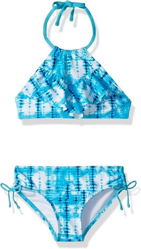ثوب سباحة للفتيات من Kanu Surf Morgan Ruffle Halter من قطعتين باللون الوردي، مقاس 2T in Saudi Arabia
