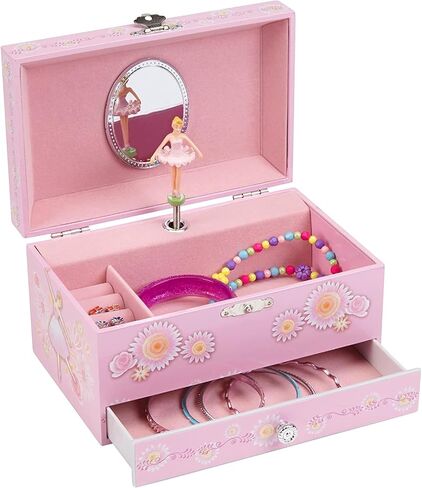 Jewelkeeper Pink Girl's Ballerina Musical Jewelry Box with Pullout Drawer, Jewel Storage Organizer Case, Swan Lake Tune - Ballerina Jewelry Box for Girls Musical in Saudi Arabia