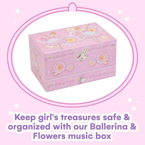 Jewelkeeper Pink Girl's Ballerina Musical Jewelry Box with Pullout Drawer, Jewel Storage Organizer Case, Swan Lake Tune - Ballerina Jewelry Box for Girls Musical in Saudi Arabia