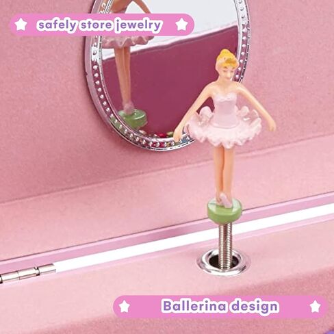 Jewelkeeper Pink Girl's Ballerina Musical Jewelry Box with Pullout Drawer, Jewel Storage Organizer Case, Swan Lake Tune - Ballerina Jewelry Box for Girls Musical in Saudi Arabia