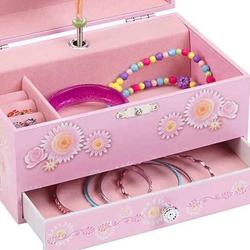 Jewelkeeper Pink Girl's Ballerina Musical Jewelry Box with Pullout Drawer, Jewel Storage Organizer Case, Swan Lake Tune - Ballerina Jewelry Box for Girls Musical in Saudi Arabia