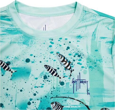 Guy Harvey Boy's Long Sleeve Performance Shirt with 30+ UPF Sun Protection in Kuwait