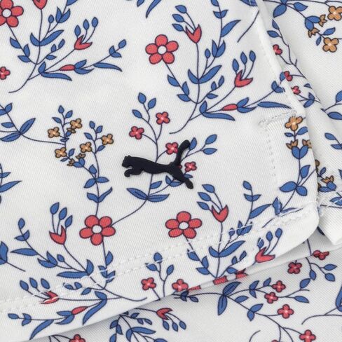 PUMA Womens MATTR Micro Floral Print Sleeveless Golf Polo - Navy Blazer/Bright White L in Saudi Arabia