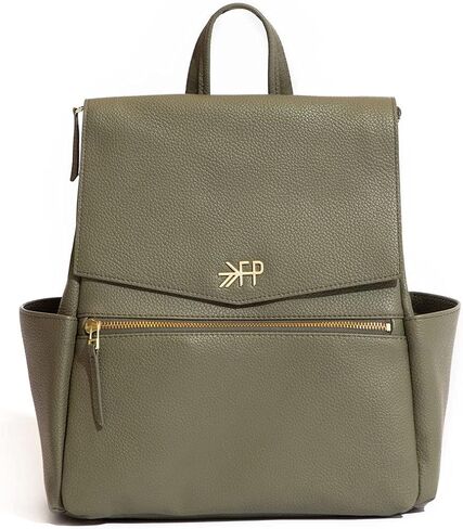 Freshly Picked Mini Diaper Bag II Backpack – Premium Vegan Leather Small Baby Bag without Changing Pad, Compact, Lightweight & Stylish for Moms On-the-Go, Cognac in Kuwait
