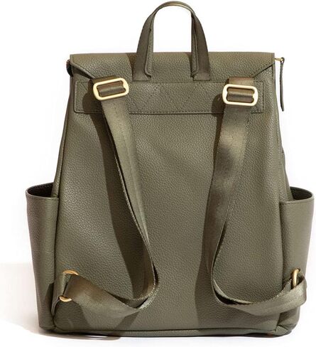 Freshly Picked Mini Diaper Bag II Backpack – Premium Vegan Leather Small Baby Bag without Changing Pad, Compact, Lightweight & Stylish for Moms On-the-Go, Cognac in Kuwait
