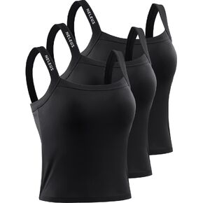 NELEUS Women's 3 Pack Athletic Compression Tank Top with Sport Bra Running Shirt