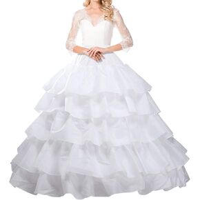Asvsua Petticoats for Women Long White Petticoat Skirt 4 Hoop Floor Length Petticoat for Ball Gown in Saudi Arabia