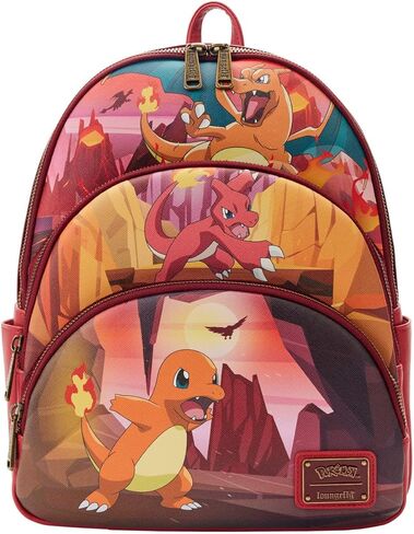 Loungefly Pokemon Charmander Evolutions Triple Pocket Backpack in Kuwait