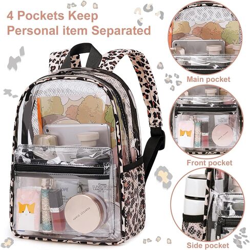 BTOOP Clear Mini Backpack for Stadium Events 12x12x6 Small Transparent Backpacks Plastic See Through Clear Bag for Concerts Work Festival Security Travel in Saudi Arabia