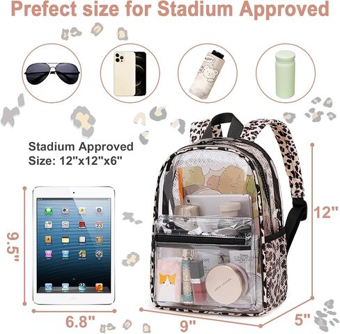 BTOOP Clear Mini Backpack for Stadium Events 12x12x6 Small Transparent Backpacks Plastic See Through Clear Bag for Concerts Work Festival Security Travel in Saudi Arabia