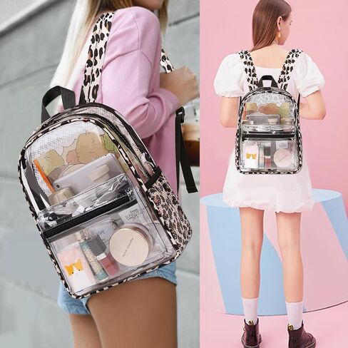 BTOOP Clear Mini Backpack for Stadium Events 12x12x6 Small Transparent Backpacks Plastic See Through Clear Bag for Concerts Work Festival Security Travel in Saudi Arabia
