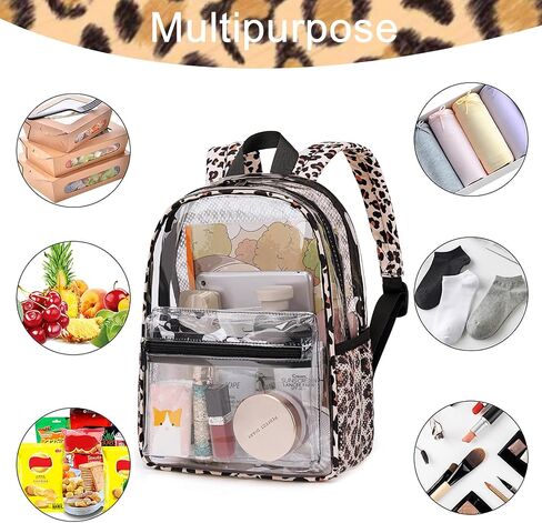 BTOOP Clear Mini Backpack for Stadium Events 12x12x6 Small Transparent Backpacks Plastic See Through Clear Bag for Concerts Work Festival Security Travel in Saudi Arabia