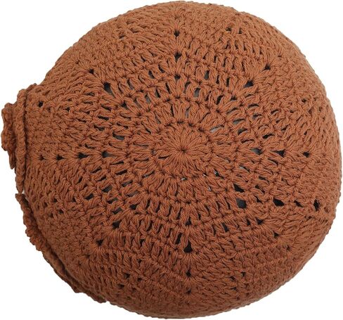 ZLYC Women Cotton Crochet Skull Cap Handmade Knit Cutout Floral Beanie Hat in Kuwait
