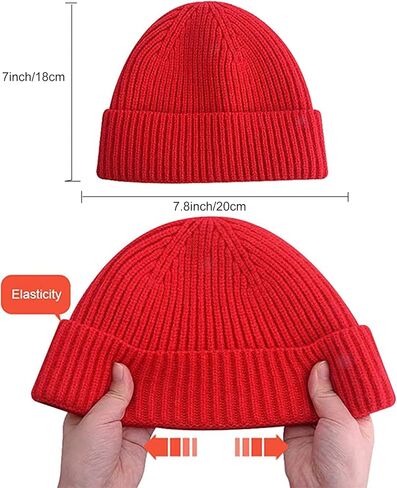 Furwabo Trawler Beanie Watch Hat Roll-up Edge,Fisherman Ski Winter Warm Knit Caps Unisex in Saudi Arabia