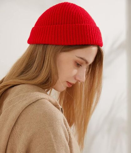 Furwabo Trawler Beanie Watch Hat Roll-up Edge,Fisherman Ski Winter Warm Knit Caps Unisex in Saudi Arabia