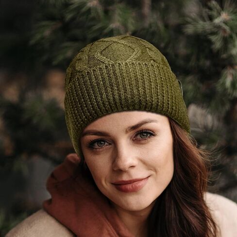 OUTDOOR SHAPING Merino Wool Beanie, Unisex Cable Knit Hat, Daily Rib Cuff Beanie, Warm Winter Cap in Saudi Arabia