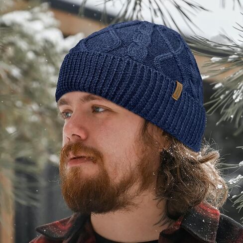 OUTDOOR SHAPING Merino Wool Beanie, Unisex Cable Knit Hat, Daily Rib Cuff Beanie, Warm Winter Cap in Saudi Arabia