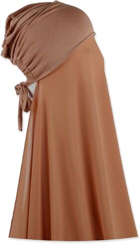 Faticinfa Instant Chiffon Hijab with Tie Back Under Cap Solid Color Soft Chiffon Scarf With Hijab Inner Caps For Muslim Women in Saudi Arabia