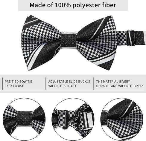 Enlision ربطات القوس فيونكة للرجال الكلاسيكية الأزهار البولكا نقطة قبل تعادل ربطة القوس فيونكة قابل للتعديل أنيقة رسمية سهرة الزفاف ربطة العنق in Kuwait