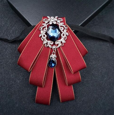Topz bowtie brooch for men bow tie self tie ribbon brooch uniform necktie pre tie fashion rhinestone jewelry for suits in Kuwait