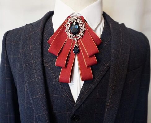 Topz bowtie brooch for men bow tie self tie ribbon brooch uniform necktie pre tie fashion rhinestone jewelry for suits in Kuwait