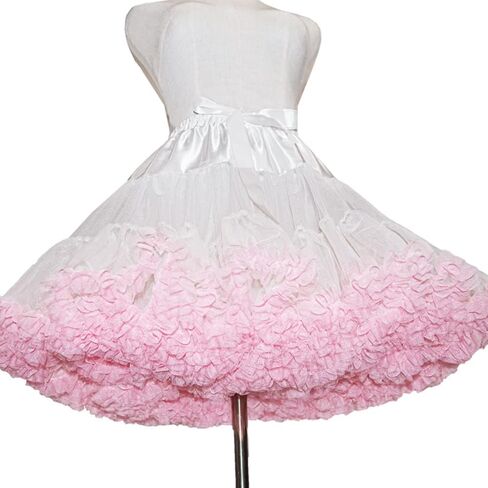 Women's Elastic Waist Chiffon Petticoat Puffy Tutu Tulle Skirt Princess Ballet Dance Pettiskirts Underskirt in Kuwait