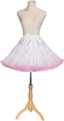 Women's Elastic Waist Chiffon Petticoat Puffy Tutu Tulle Skirt Princess Ballet Dance Pettiskirts Underskirt in Kuwait